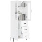 Highboard Hochglanz-Weiß 69,5x34x180 cm Holzwerkstoff Highboard Hochglanz-Weiß 69,5x34x180 cm Holzwerkstoff