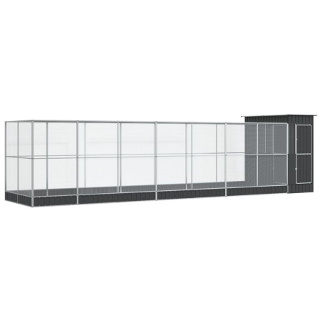 vidaXL Voliere mit Erweiterung Silbern 830x203x216 cm Stahl