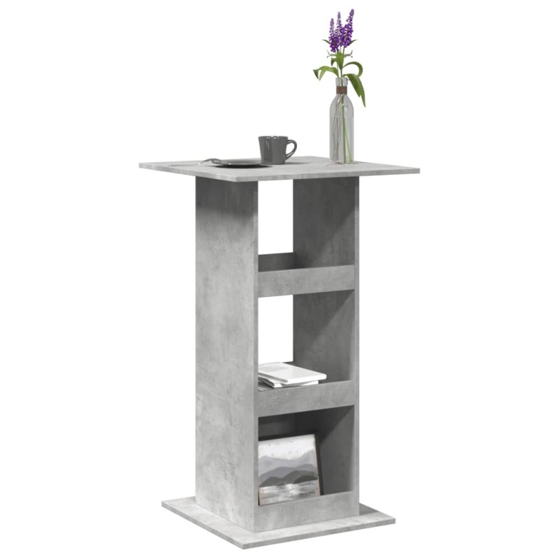 vidaXL Bartisch mit Ablagen Betongrau 60x60x102 cm Holzwerkstoff vidaXL Bartisch mit Ablagen Betongrau 60x60x102 cm Holzwerkstoff