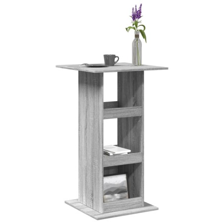 vidaXL Bartisch mit Ablagen Grau Sonoma 60x60x102 cm Holzwerkstoff
