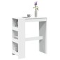 vidaXL Bartisch mit Regal Weiß 90x40x103,5 cm Holzwerkstoff vidaXL Bartisch mit Regal Weiß 90x40x103,5 cm Holzwerkstoff