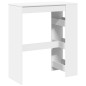 vidaXL Bartisch mit Regal Weiß 90x40x103,5 cm Holzwerkstoff vidaXL Bartisch mit Regal Weiß 90x40x103,5 cm Holzwerkstoff