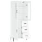 Highboard Hochglanz-Weiß 69,5x34x180 cm Holzwerkstoff Highboard Hochglanz-Weiß 69,5x34x180 cm Holzwerkstoff