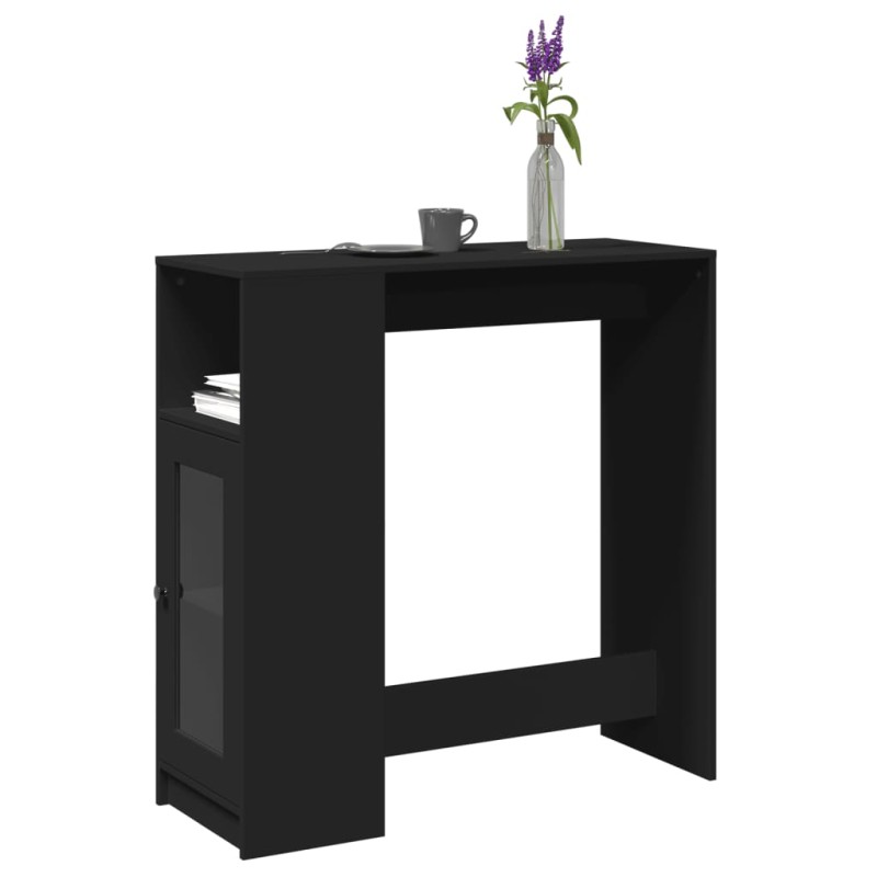 vidaXL Bartisch mit Regal Schwarz 101x40x103,5 cm Holzwerkstoff vidaXL Bartisch mit Regal Schwarz 101x40x103,5 cm Holzwerkstoff