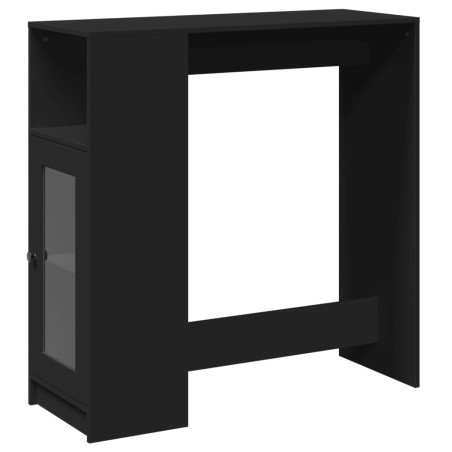 vidaXL Bartisch mit Regal Schwarz 101x40x103,5 cm Holzwerkstoff
