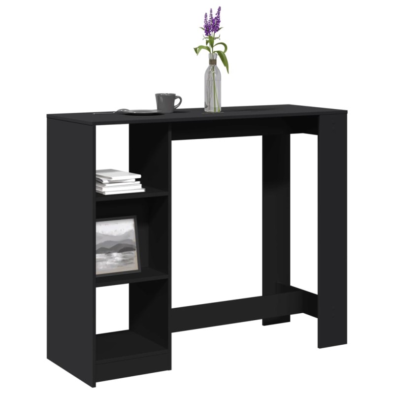 vidaXL Bartisch mit Regal Schwarz 124x46x103,5 cm Holzwerkstoff vidaXL Bartisch mit Regal Schwarz 124x46x103,5 cm Holzwerkstoff