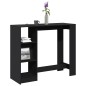 vidaXL Bartisch mit Regal Schwarz 124x46x103,5 cm Holzwerkstoff vidaXL Bartisch mit Regal Schwarz 124x46x103,5 cm Holzwerkstoff