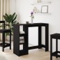 vidaXL Bartisch mit Regal Schwarz 124x46x103,5 cm Holzwerkstoff vidaXL Bartisch mit Regal Schwarz 124x46x103,5 cm Holzwerkstoff