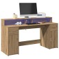 vidaXL LED-Schreibtisch Artisan-Eiche 160x55x91 Holzwerkstoff vidaXL LED-Schreibtisch Artisan-Eiche 160x55x91 Holzwerkstoff