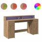 vidaXL LED-Schreibtisch Artisan-Eiche 160x55x91 Holzwerkstoff vidaXL LED-Schreibtisch Artisan-Eiche 160x55x91 Holzwerkstoff