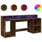 vidaXL LED-Schreibtisch Räuchereiche 200x55x91 cm Holzwerkstoff vidaXL LED-Schreibtisch Räuchereiche 200x55x91 cm Holzwerkstoff