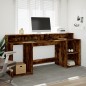 vidaXL LED-Schreibtisch Räuchereiche 200x55x91 cm Holzwerkstoff vidaXL LED-Schreibtisch Räuchereiche 200x55x91 cm Holzwerkstoff