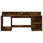 vidaXL LED-Schreibtisch Räuchereiche 200x55x91 cm Holzwerkstoff vidaXL LED-Schreibtisch Räuchereiche 200x55x91 cm Holzwerkstoff