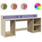 vidaXL LED-Schreibtisch Sonoma-Eiche 200x55x91 cm Holzwerkstoff vidaXL LED-Schreibtisch Sonoma-Eiche 200x55x91 cm Holzwerkstoff