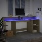vidaXL LED-Schreibtisch Sonoma-Eiche 200x55x91 cm Holzwerkstoff vidaXL LED-Schreibtisch Sonoma-Eiche 200x55x91 cm Holzwerkstoff