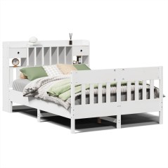 vidaXL Massivholzbett ohne Matratze Weiß 160x200 Kiefernholz