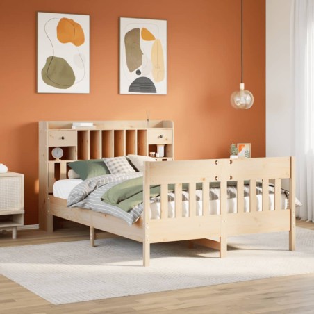 vidaXL Massivholzbett ohne Matratze 140x200 cm Kiefernholz