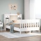 vidaXL Massivholzbett ohne Matratze Weiß 135x190 cm Kiefernholz vidaXL Massivholzbett ohne Matratze Weiß 135x190 cm Kiefernholz