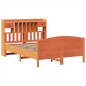 vidaXL Massivholzbett mit Regal ohne Matratze Wachsbraun 140x190 cm vidaXL Massivholzbett mit Regal ohne Matratze Wachsbraun 140x190 cm