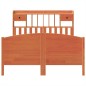 vidaXL Massivholzbett mit Regal ohne Matratze Wachsbraun 140x190 cm vidaXL Massivholzbett mit Regal ohne Matratze Wachsbraun 140x190 cm