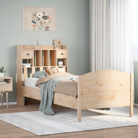 vidaXL Massivholzbett mit Regal ohne Matratze 90x190 cm Kiefer