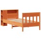 vidaXL Massivholzbett mit Regal ohne Matratze Wachsbraun 75x190 cm vidaXL Massivholzbett mit Regal ohne Matratze Wachsbraun 75x190 cm