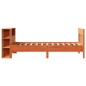 vidaXL Massivholzbett mit Regal ohne Matratze Wachsbraun 75x190 cm vidaXL Massivholzbett mit Regal ohne Matratze Wachsbraun 75x190 cm