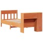 vidaXL Massivholzbett mit Regal ohne Matratze Wachsbraun 75x190 cm vidaXL Massivholzbett mit Regal ohne Matratze Wachsbraun 75x190 cm