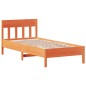 vidaXL Massivholzbett mit Regal ohne Matratze Wachsbraun 75x190 cm vidaXL Massivholzbett mit Regal ohne Matratze Wachsbraun 75x190 cm