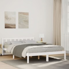 vidaXL Massivholzbett Extra Lang ohne Matratze Weiß 140x210 Kieferholz
