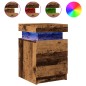 vidaXL LED-Nachttisch Altholz-Optik 35x39x55 cm Holzwerkstoff vidaXL LED-Nachttisch Altholz-Optik 35x39x55 cm Holzwerkstoff