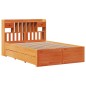 vidaXL Massivholzbett mit Regal ohne Matratze Wachsbraun 140x200 cm vidaXL Massivholzbett mit Regal ohne Matratze Wachsbraun 140x200 cm