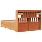 vidaXL Massivholzbett mit Regal ohne Matratze Wachsbraun 140x200 cm vidaXL Massivholzbett mit Regal ohne Matratze Wachsbraun 140x200 cm
