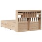 vidaXL Massivholzbett mit Regal ohne Matratze 140x200 cm Kiefernholz