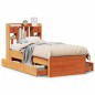 vidaXL Massivholzbett mit Regal ohne Matratze Wachsbraun 90x190 cm vidaXL Massivholzbett mit Regal ohne Matratze Wachsbraun 90x190 cm