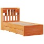 vidaXL Massivholzbett mit Regal ohne Matratze Wachsbraun 90x190 cm vidaXL Massivholzbett mit Regal ohne Matratze Wachsbraun 90x190 cm