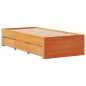 vidaXL Massivholzbett mit Regal ohne Matratze Wachsbraun 90x190 cm vidaXL Massivholzbett mit Regal ohne Matratze Wachsbraun 90x190 cm