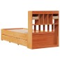 vidaXL Massivholzbett mit Regal ohne Matratze Wachsbraun 90x190 cm vidaXL Massivholzbett mit Regal ohne Matratze Wachsbraun 90x190 cm