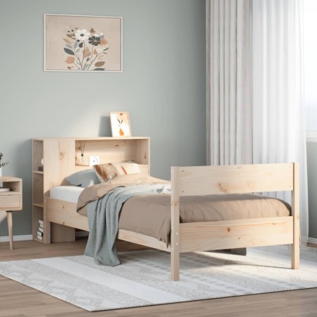 vidaXL Massivholzbett mit Regal ohne Matratze 90x190 cm Kiefer