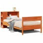 vidaXL Massivholzbett mit Regal ohne Matratze Wachsbraun 75x190 cm vidaXL Massivholzbett mit Regal ohne Matratze Wachsbraun 75x190 cm