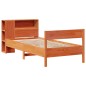 vidaXL Massivholzbett mit Regal ohne Matratze Wachsbraun 75x190 cm vidaXL Massivholzbett mit Regal ohne Matratze Wachsbraun 75x190 cm