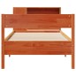 vidaXL Massivholzbett mit Regal ohne Matratze Wachsbraun 75x190 cm vidaXL Massivholzbett mit Regal ohne Matratze Wachsbraun 75x190 cm