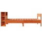 vidaXL Massivholzbett mit Regal ohne Matratze Wachsbraun 75x190 cm vidaXL Massivholzbett mit Regal ohne Matratze Wachsbraun 75x190 cm