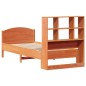 vidaXL Massivholzbett mit Regal ohne Matratze Wachsbraun 75x190 cm vidaXL Massivholzbett mit Regal ohne Matratze Wachsbraun 75x190 cm