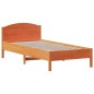 vidaXL Massivholzbett mit Regal ohne Matratze Wachsbraun 75x190 cm vidaXL Massivholzbett mit Regal ohne Matratze Wachsbraun 75x190 cm