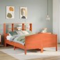vidaXL Massivholzbett mit Regal ohne Matratze Wachsbraun 120x190 cm vidaXL Massivholzbett mit Regal ohne Matratze Wachsbraun 120x190 cm