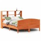 vidaXL Massivholzbett mit Regal ohne Matratze Wachsbraun 120x190 cm vidaXL Massivholzbett mit Regal ohne Matratze Wachsbraun 120x190 cm