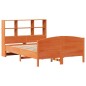 vidaXL Massivholzbett mit Regal ohne Matratze Wachsbraun 120x190 cm vidaXL Massivholzbett mit Regal ohne Matratze Wachsbraun 120x190 cm