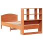 vidaXL Massivholzbett mit Regal ohne Matratze Wachsbraun 90x200 cm vidaXL Massivholzbett mit Regal ohne Matratze Wachsbraun 90x200 cm