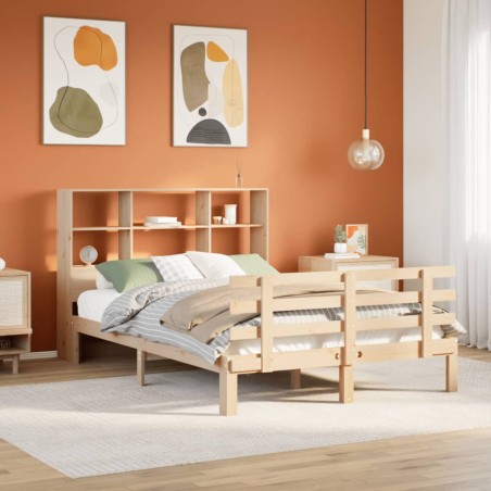 vidaXL Massivholzbett mit Regal ohne Matratze 160x200 cm Kiefer
